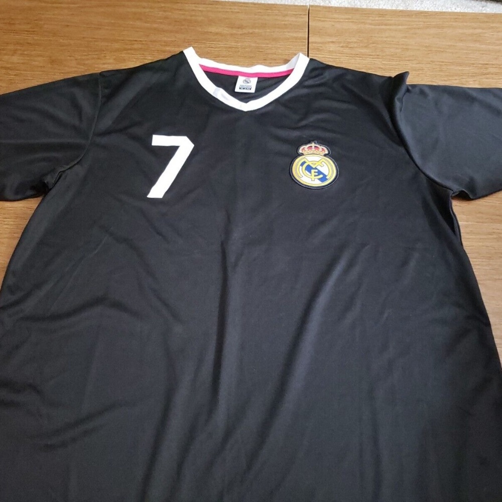 Real Madrid Cristiano Ronaldo #7 Practice Jersey Black Adult Sz XL VGC